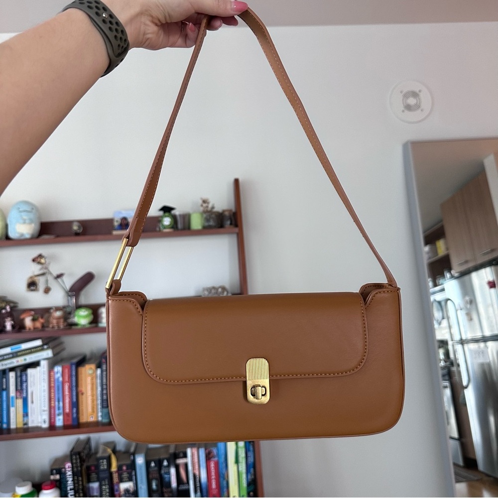 Urban Revivo Brown Faux Leather Shoulder Bag